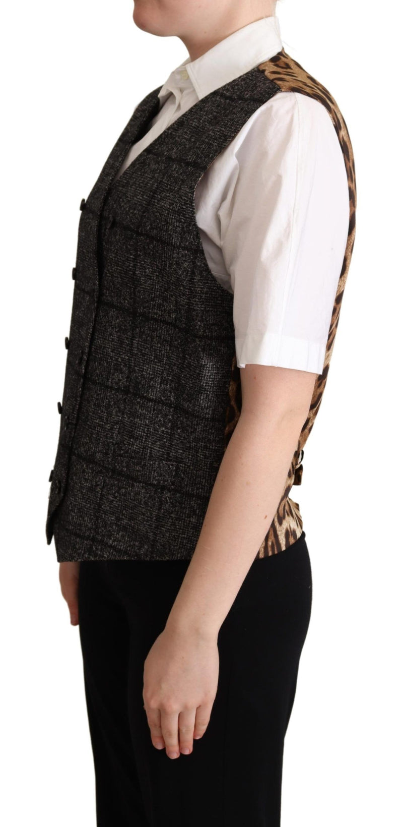 Elegant Leopard Print Sleeveless Vest Dolce & Gabbana