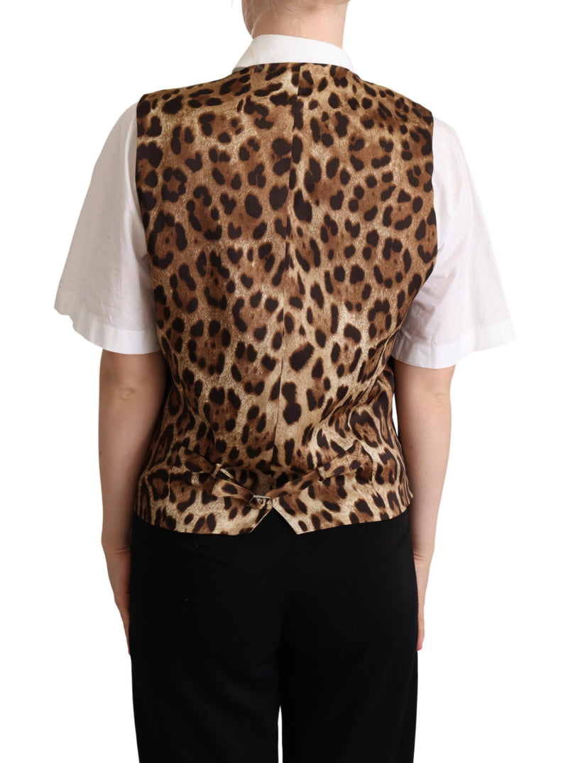 Elegant Leopard Print Sleeveless Vest Dolce & Gabbana