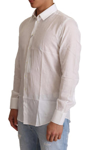 Elegant White Slim Fit Martini Dress Shirt Dolce & Gabbana