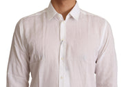 Elegant White Slim Fit Martini Dress Shirt Dolce & Gabbana