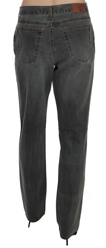 Chic Gray Mid Waist Straight Leg Jeans Just Cavalli