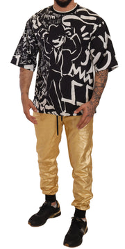 Gold Year of the Pig Sweatpants Dolce & Gabbana