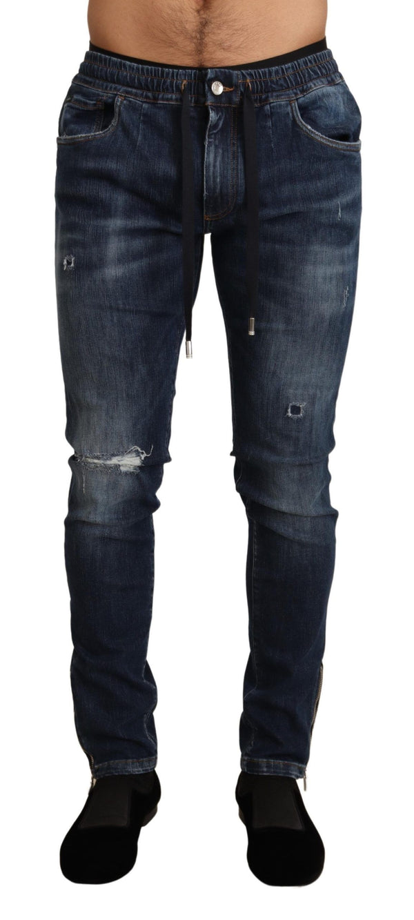 Elegant Dark Blue Skinny Jeans Dolce & Gabbana