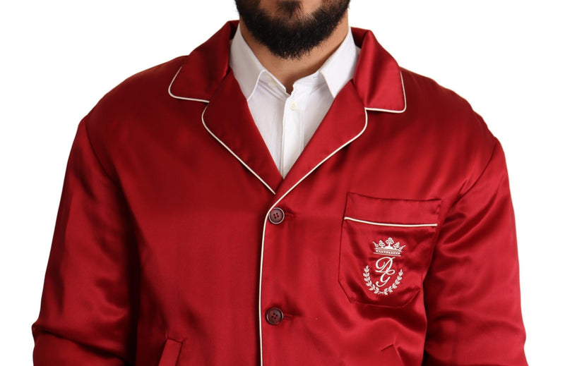 Sumptuous Silk Red Bomber Jacket Dolce & Gabbana