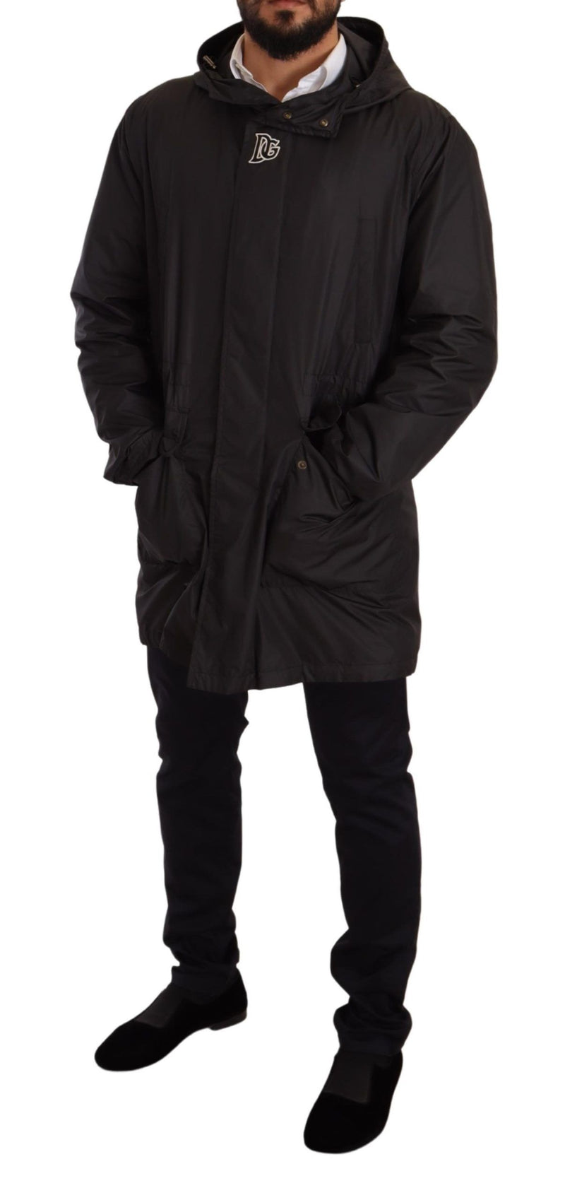 Elegant Black Hooded Blouson Jacket Dolce & Gabbana