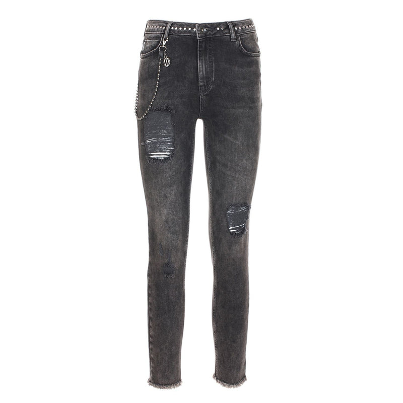 Elegant Black Denim Trousers Imperfect