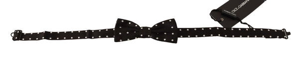 Elegant Black Polka Dot Silk Bow Tie Dolce & Gabbana