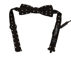 Elegant Black Polka Dot Silk Bow Tie Dolce & Gabbana