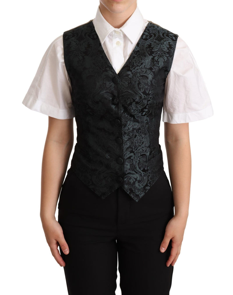 Enchanting Jacquard Floral Waistcoat Dolce & Gabbana