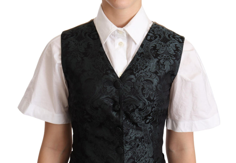 Enchanting Jacquard Floral Waistcoat Dolce & Gabbana