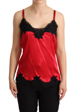 Enchanting Red Silk Blend Lace Camisole Dolce & Gabbana