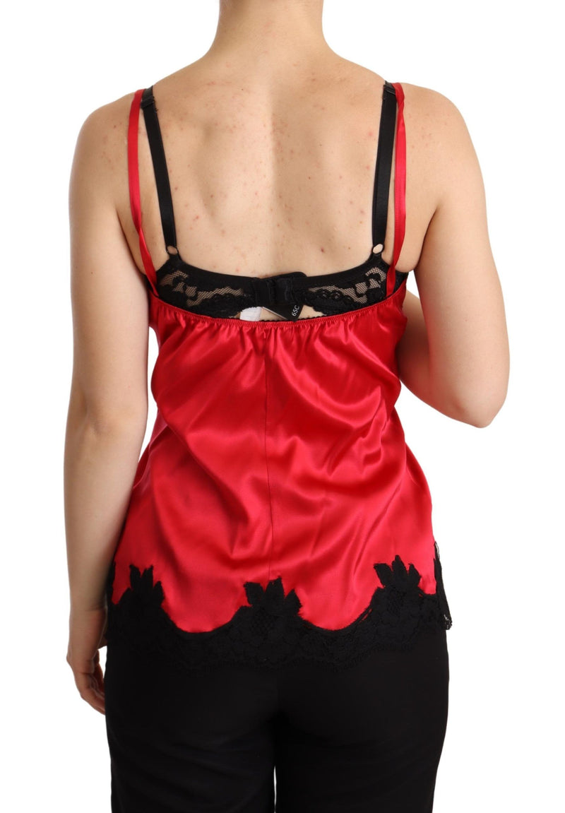 Enchanting Red Silk Blend Lace Camisole Dolce & Gabbana