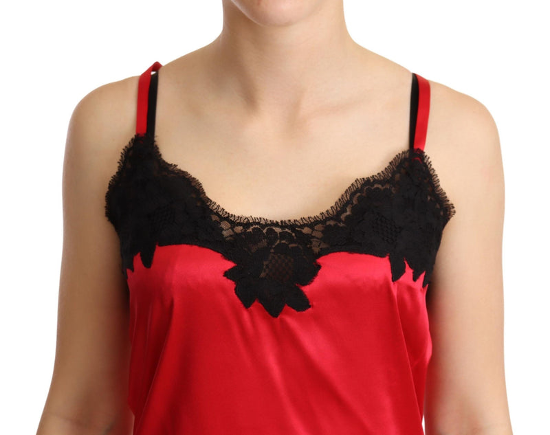 Enchanting Red Silk Blend Lace Camisole Dolce & Gabbana