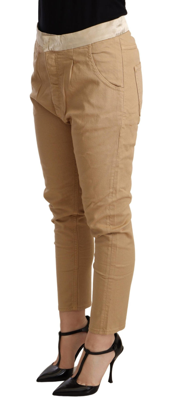 Beige Mid Waist Slim Fit Skinny Pants CYCLE