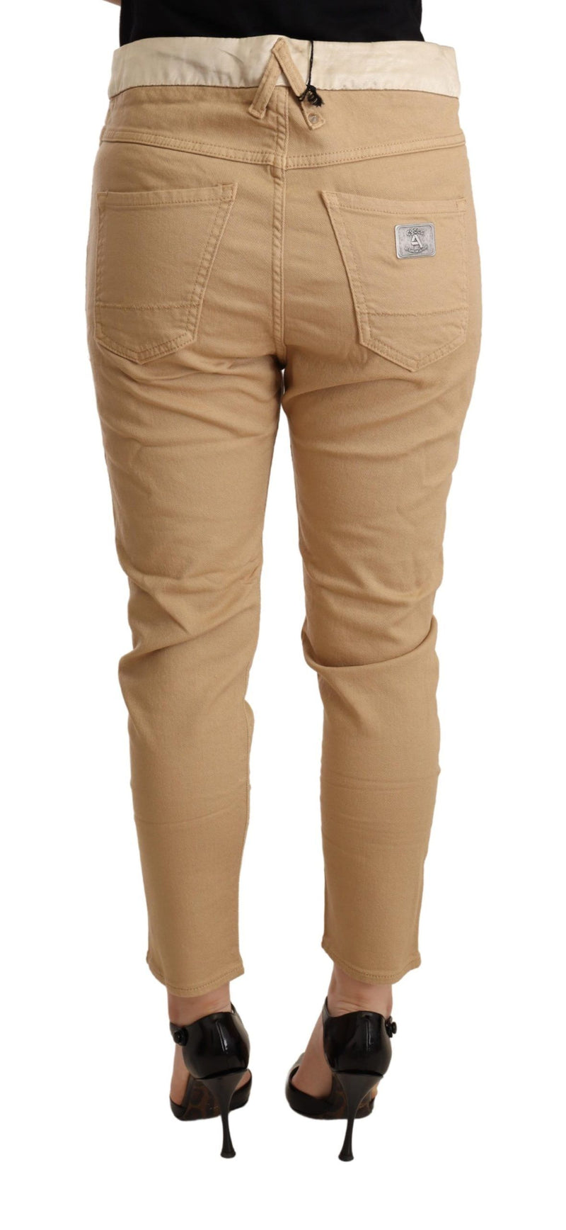 Beige Mid Waist Slim Fit Skinny Pants CYCLE