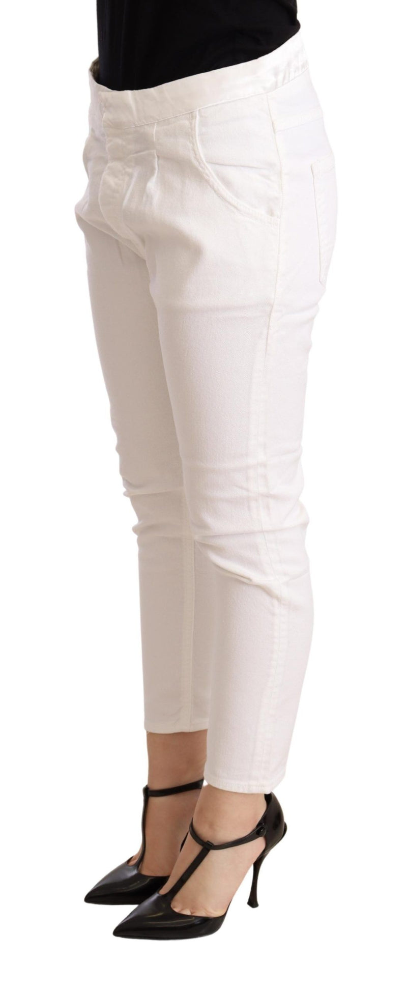 Elegant Slim Fit White Skinny Pants CYCLE