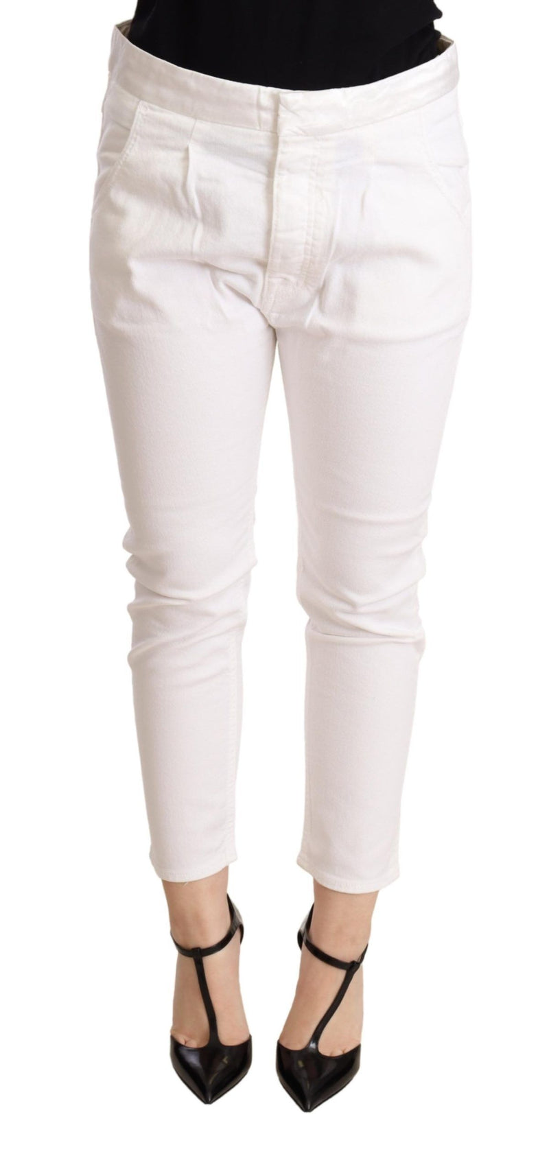 Elegant Slim Fit White Skinny Pants CYCLE