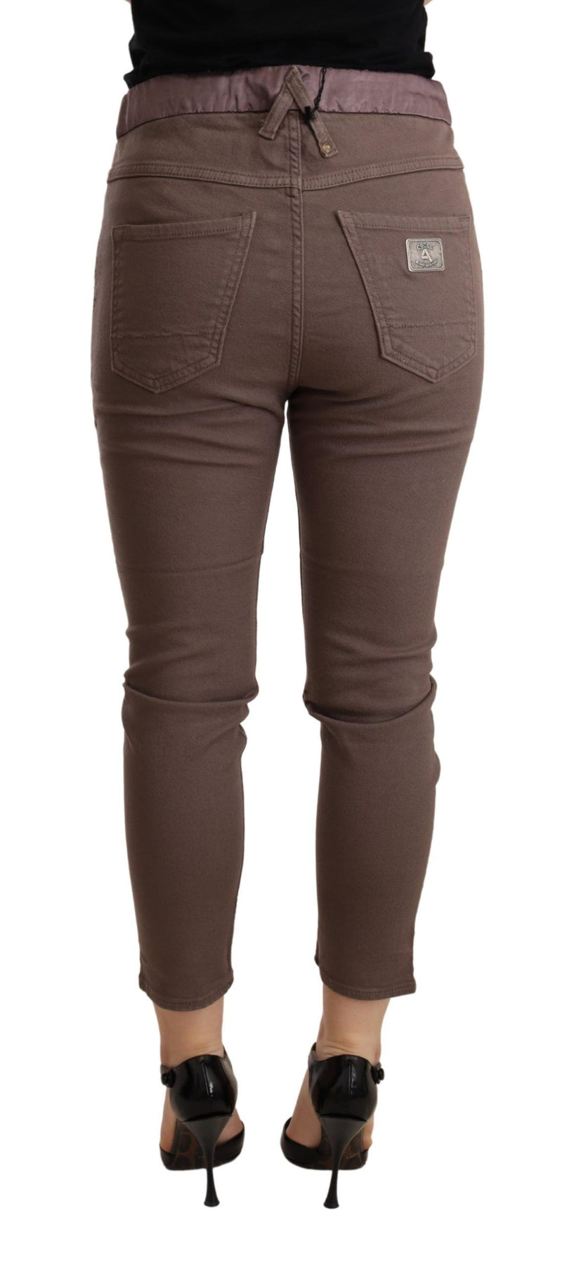 Chic Brown Skinny Mid Waist Cropped Pants CYCLE