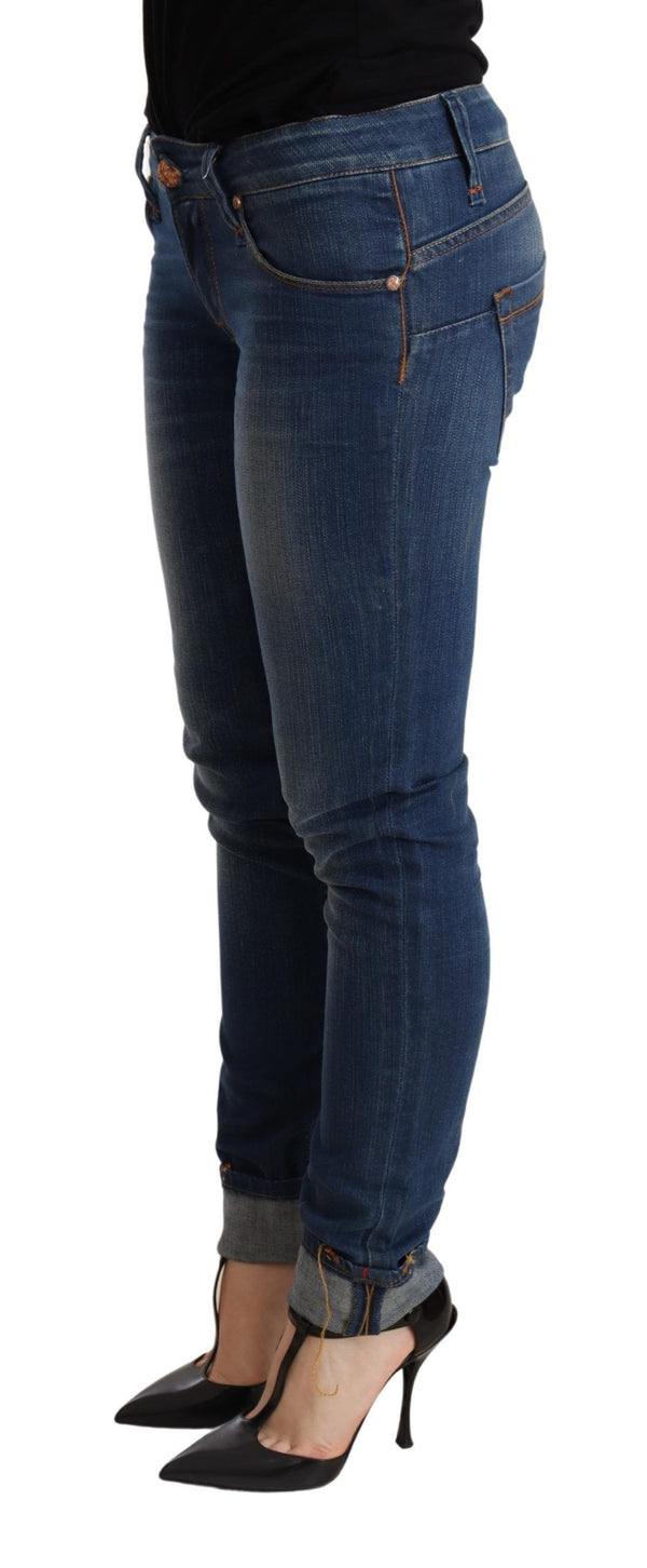 Chic Blue Washed Push-Up Skinny Jeans Acht