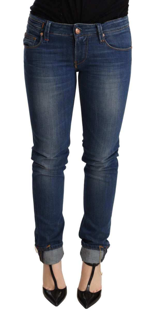 Chic Blue Washed Push-Up Skinny Jeans Acht