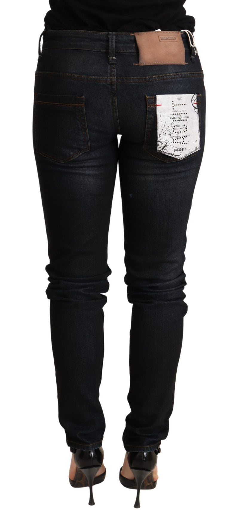 Chic Blue Washed Skinny Low Waist Jeans Acht