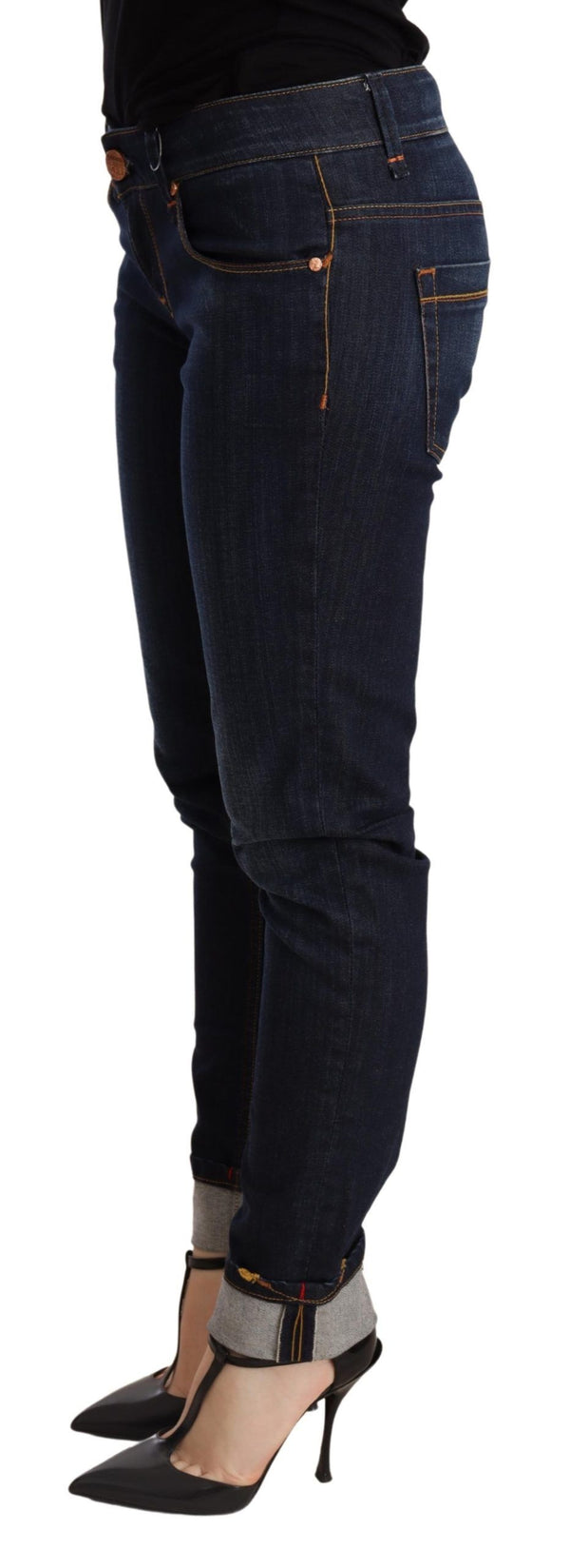 Chic Dark Blue Skinny Jeans Acht