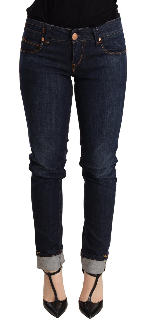 Chic Dark Blue Skinny Jeans Acht