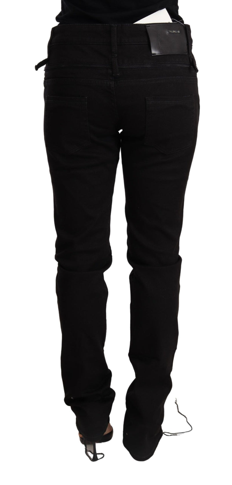 Chic Low Waist Skinny Black Denim Acht