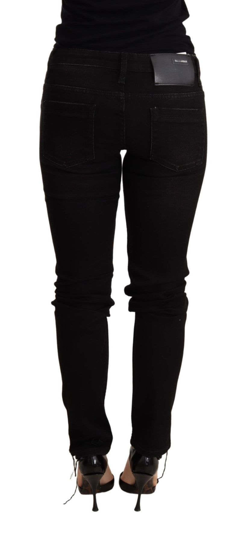 Elegant Slim Fit Black Denim Acht