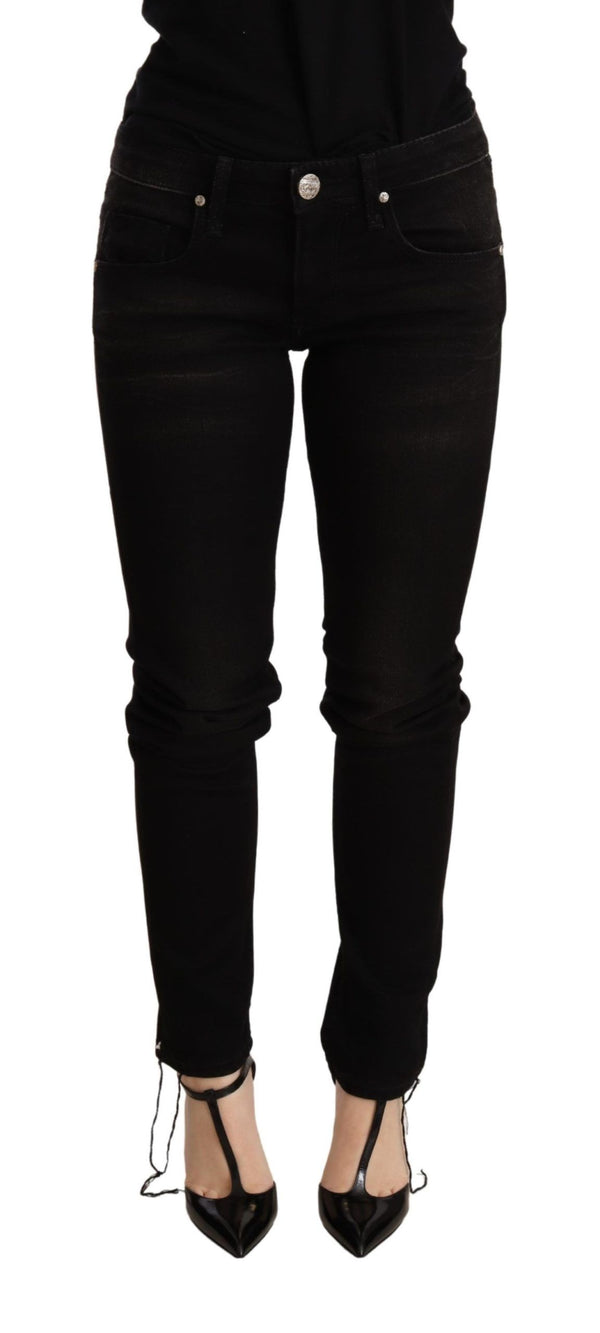 Elegant Slim Fit Black Denim Acht