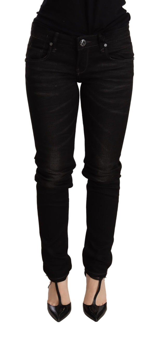 Chic Black Low Waist Skinny Denim Acht