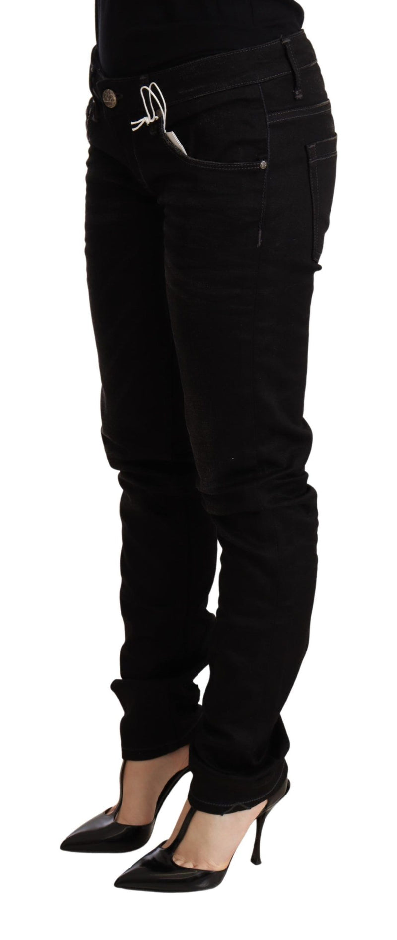 Sleek Black Wash Skinny Jeans Acht