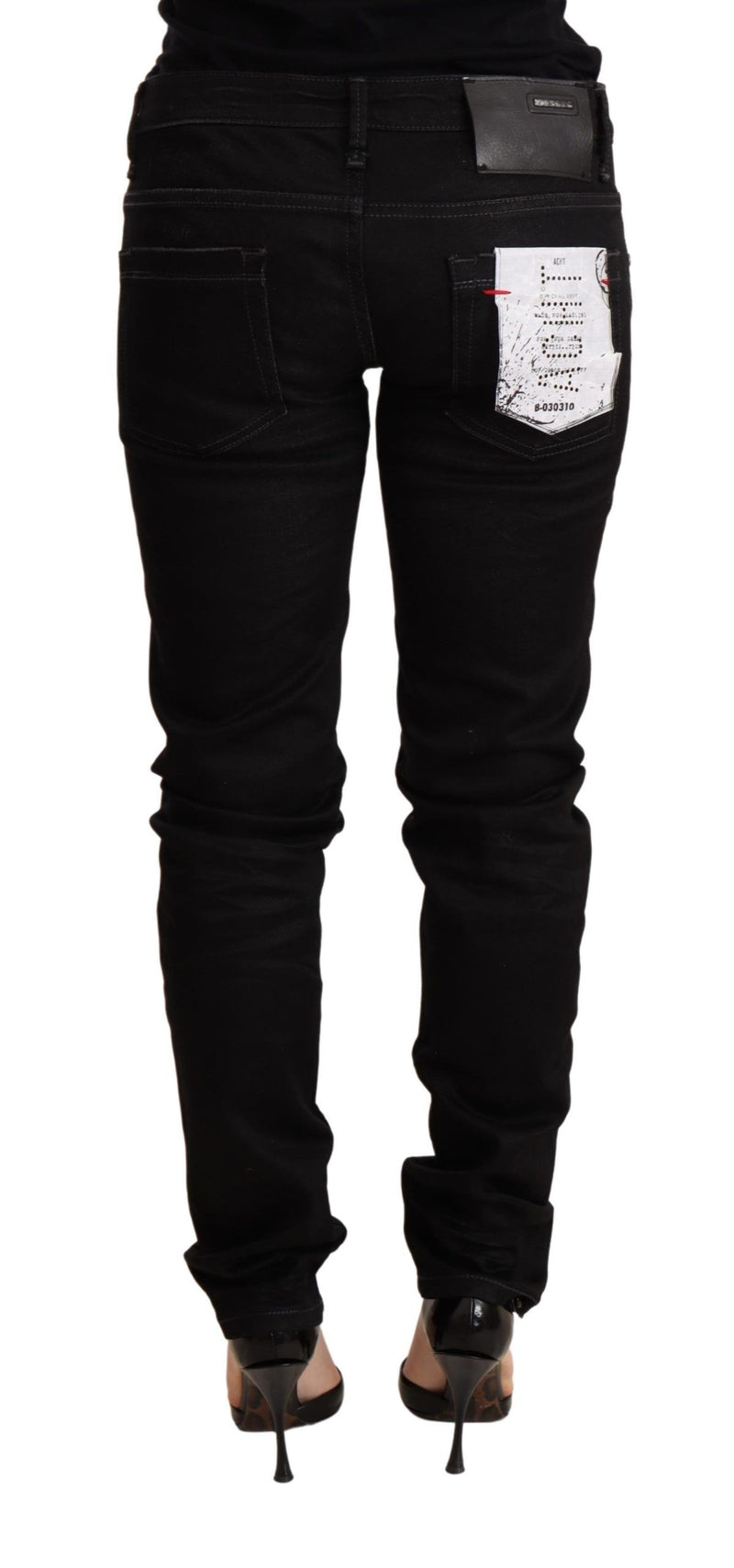 Sleek Black Wash Skinny Jeans Acht