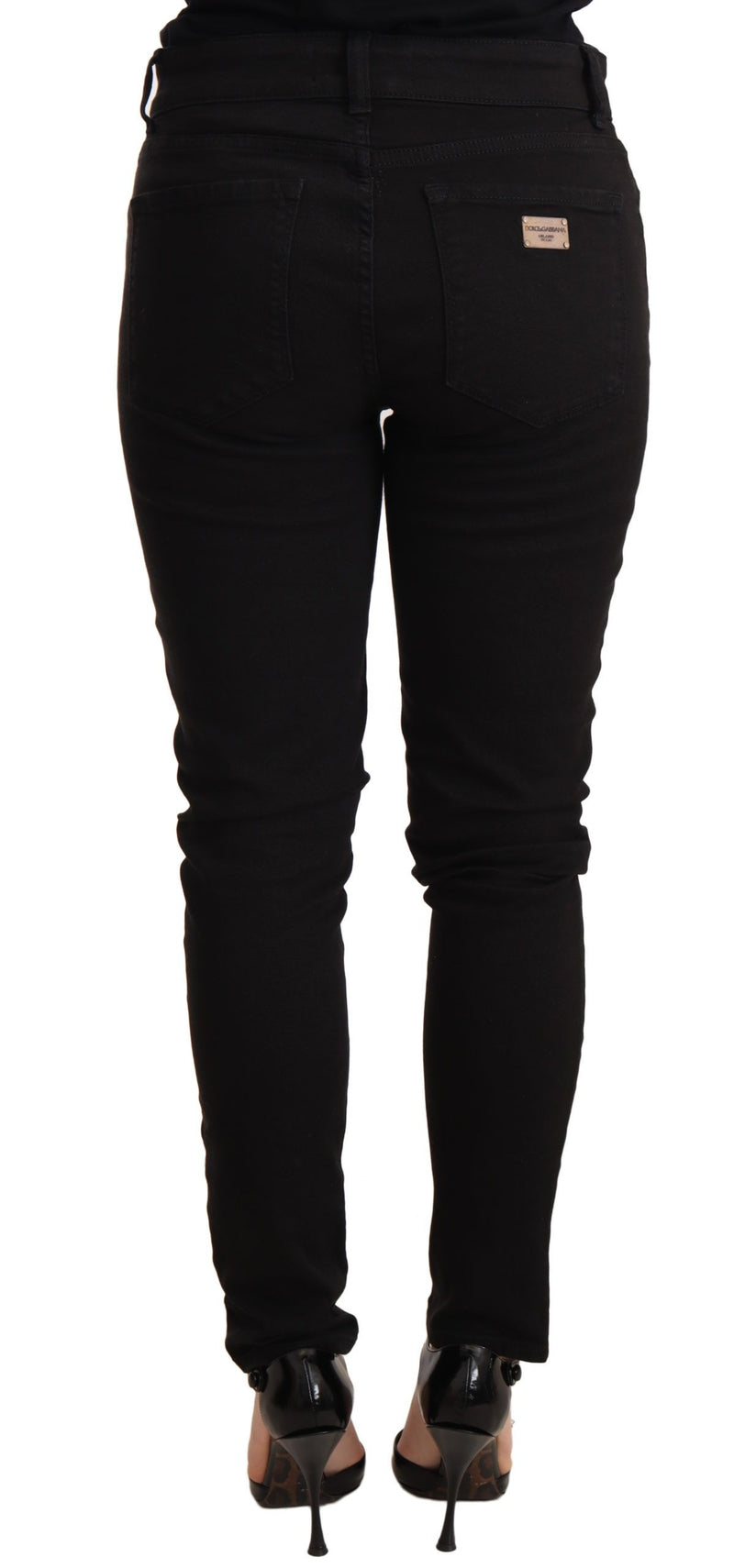 Elegant Slim-Fit Black Denim Jeans Dolce & Gabbana