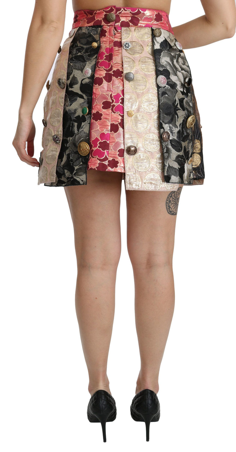 Floral Jacquard Asymmetrical Mini Skirt Dolce & Gabbana