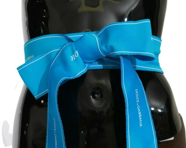 Elegant Bow Snap Blue Waist Belt Dolce & Gabbana