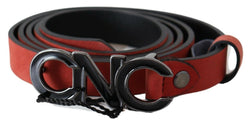 Elegant Blood Red Leather Belt Costume National