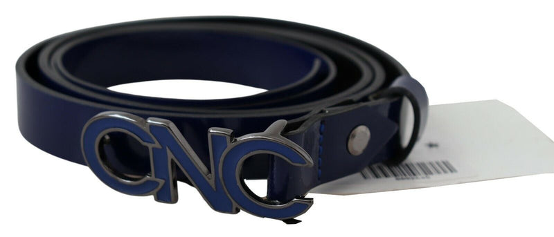 Sleek Dark Blue Leather Fashion Belt Costume National