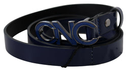 Sleek Dark Blue Leather Fashion Belt Costume National