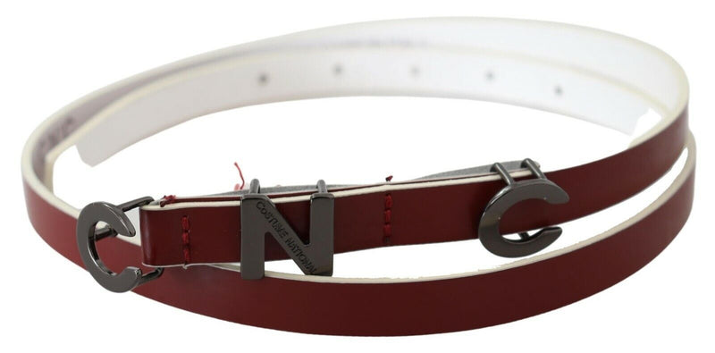 Chic Maroon Leather Fashion Belt Costume National