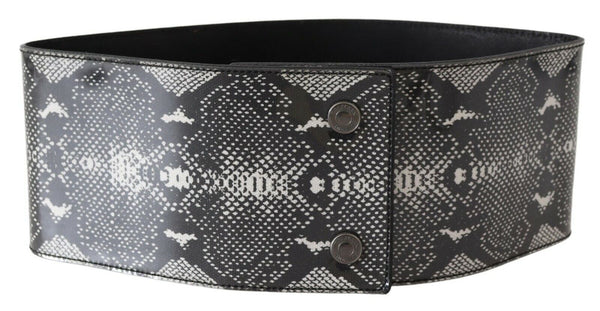 Classic Snakeskin Motif Leather Belt Ermanno Scervino