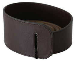 Elegant Dark Brown Braided Leather Belt GF Ferre