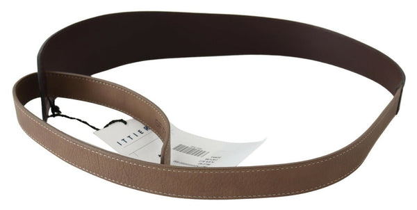 Elegant Dark Brown Braided Leather Belt GF Ferre