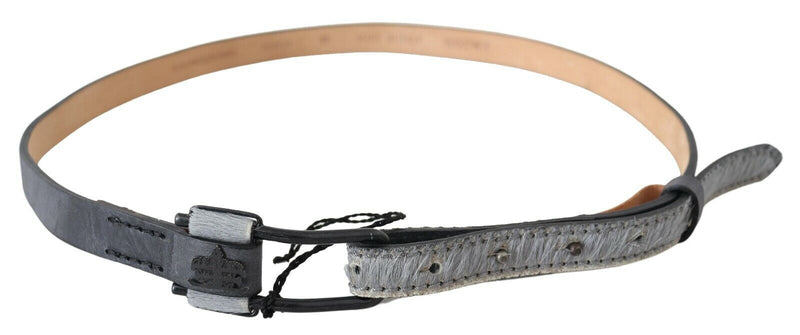 Elegant Black Braided Leather Belt Ermanno Scervino