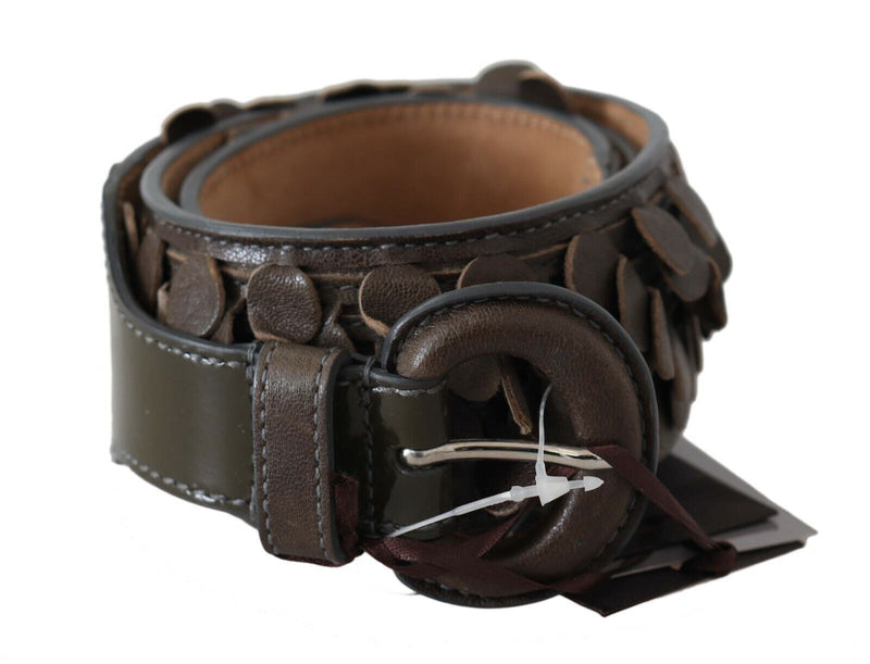 Chic Brown Fringed Leather Fashion Belt Ermanno Scervino