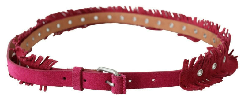 Elegant Maroon Double Buckle Leather Belt Ermanno Scervino