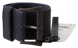 Elegant Navy Blue Leather Waist Belt Ermanno Scervino