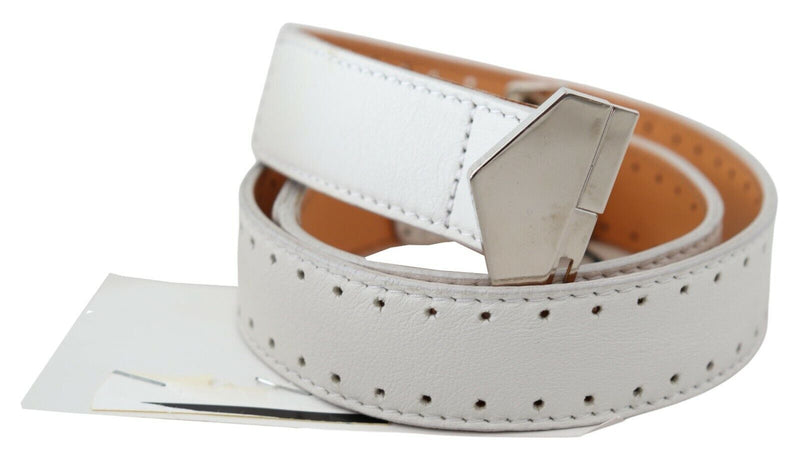 Elegant White Leather Fashion Belt GF Ferre