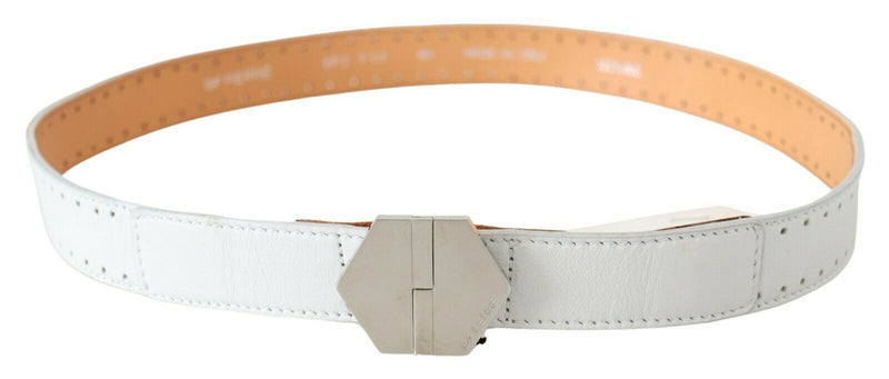 Elegant White Leather Fashion Belt GF Ferre