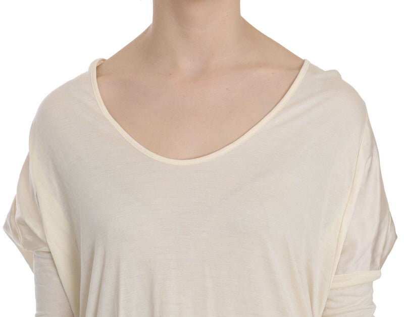 Chic Cream A-Line Elbow Sleeve Dress Costume National